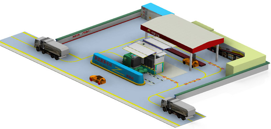 加油充换电综合补能站
