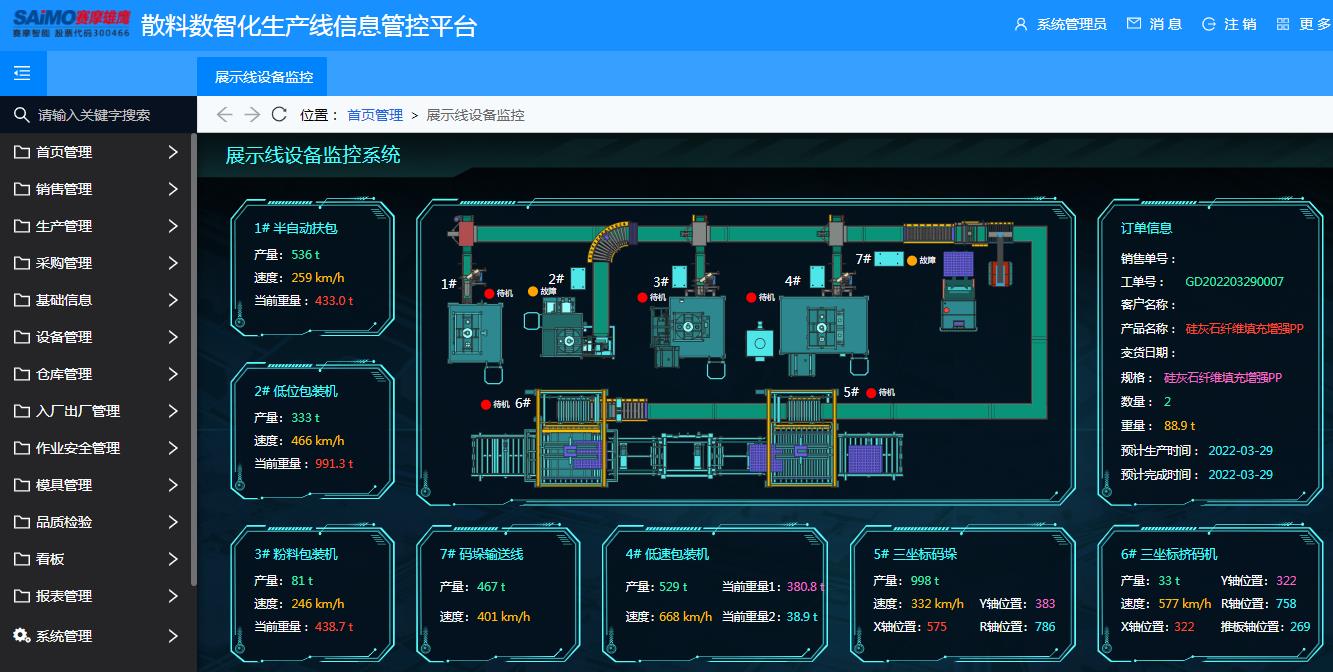 散料数智化生产线信息管控平台